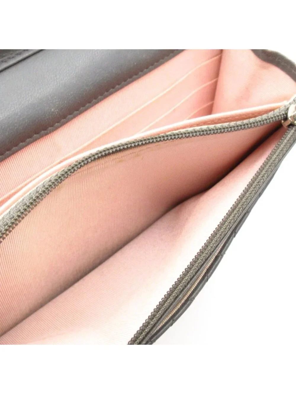 Chanel Wallet Quilted Gray Chain Leather Shoulder